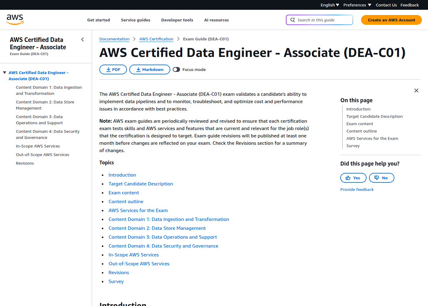 AWS Certified Data Engineer - Associate exam guide