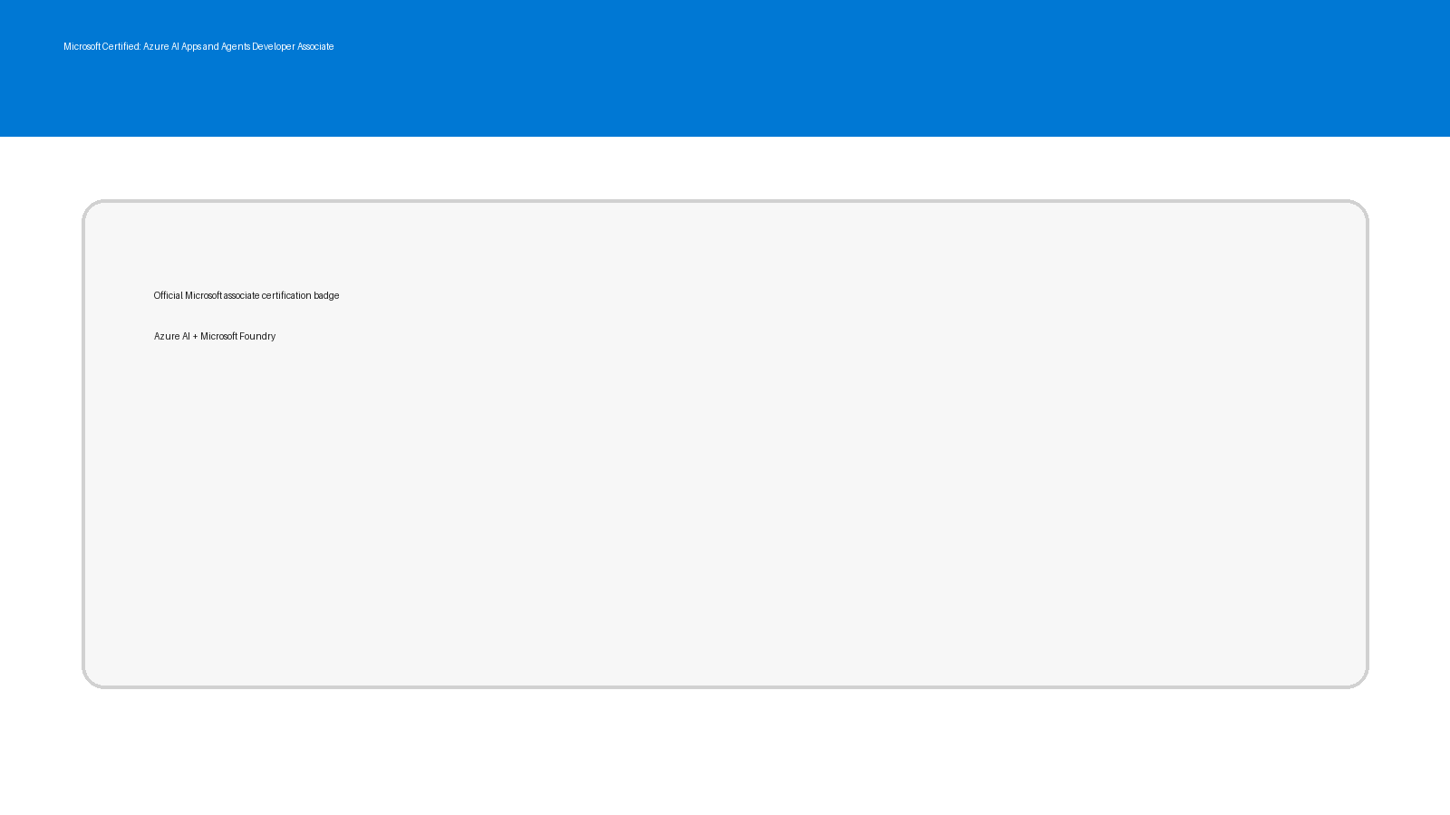 Microsoft Azure AI Apps and Agents Developer Associate certification overview