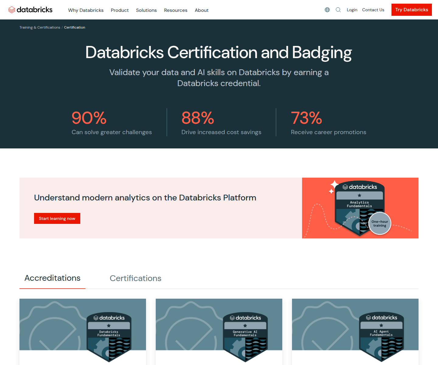 Official Databricks certification and badging page