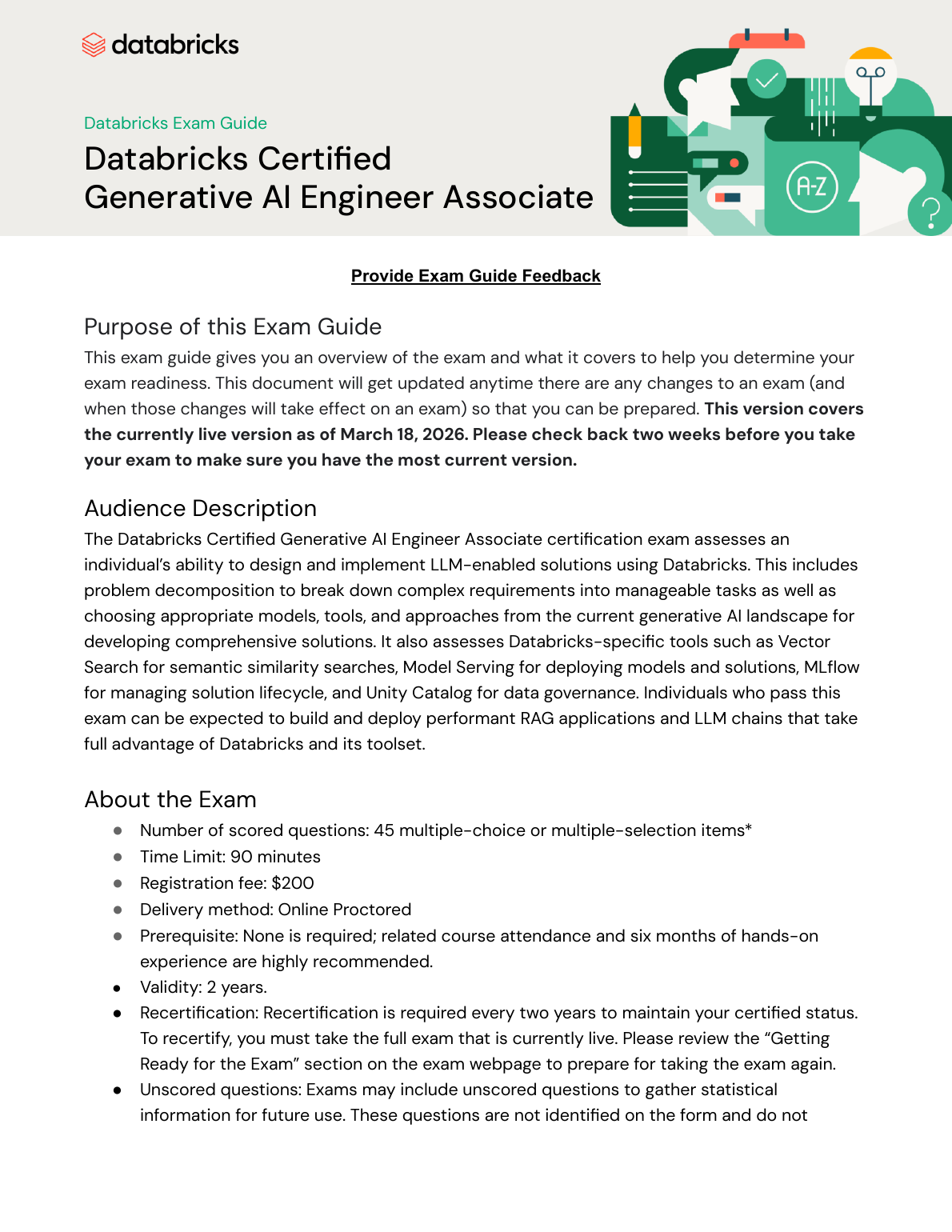 Databricks Generative AI Engineer Associate exam guide