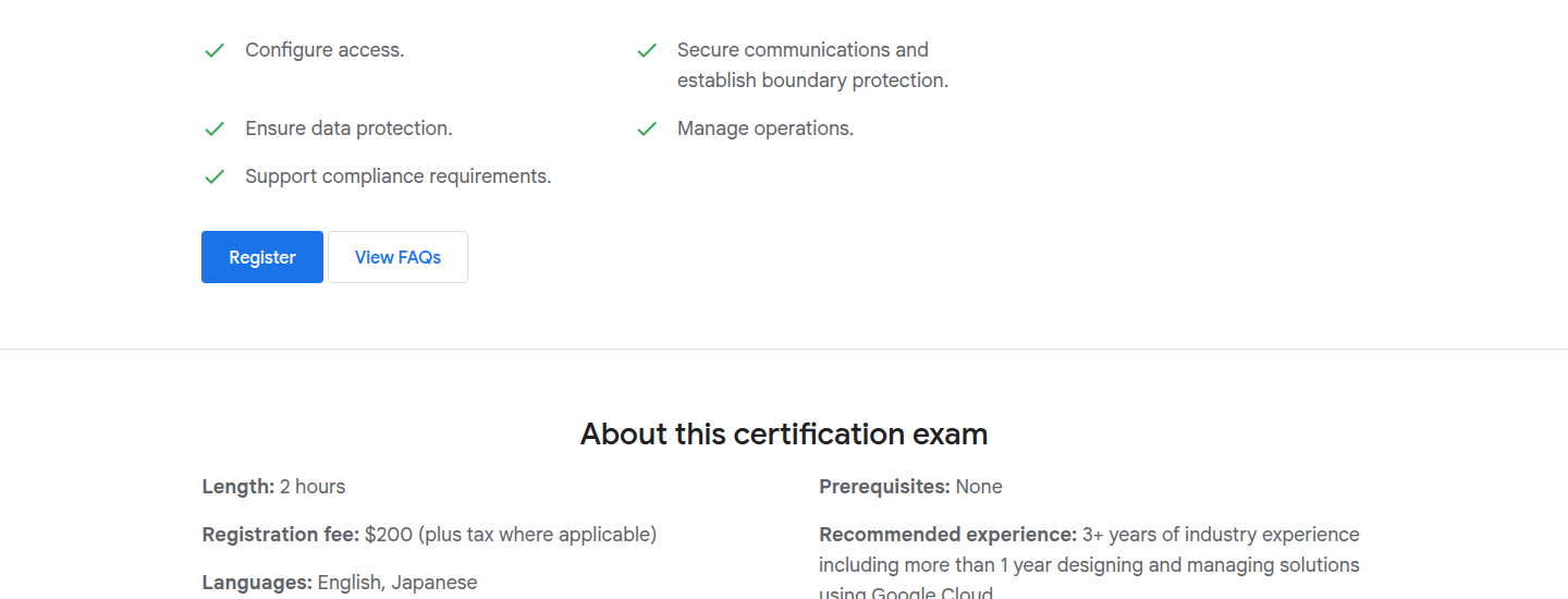 Google Cloud Professional Cloud Security Engineer exam facts