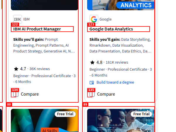 Coursera hero section for the IBM AI Product Manager Professional Certificate