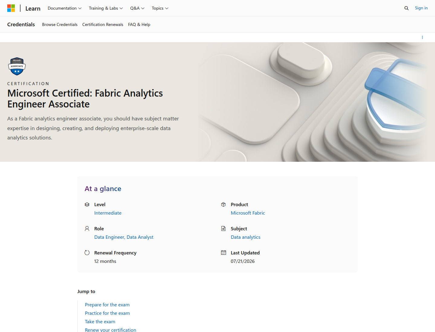 Microsoft Fabric Analytics Engineer Associate certification overview